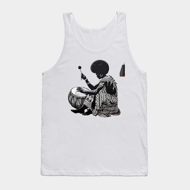 Afrocentric Man Drum Tank Top by Graceful Designs